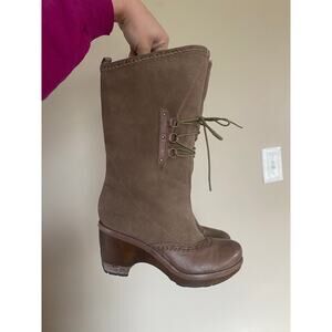 Jambu Riviera Leather Suede Clog Boots Size 8.5